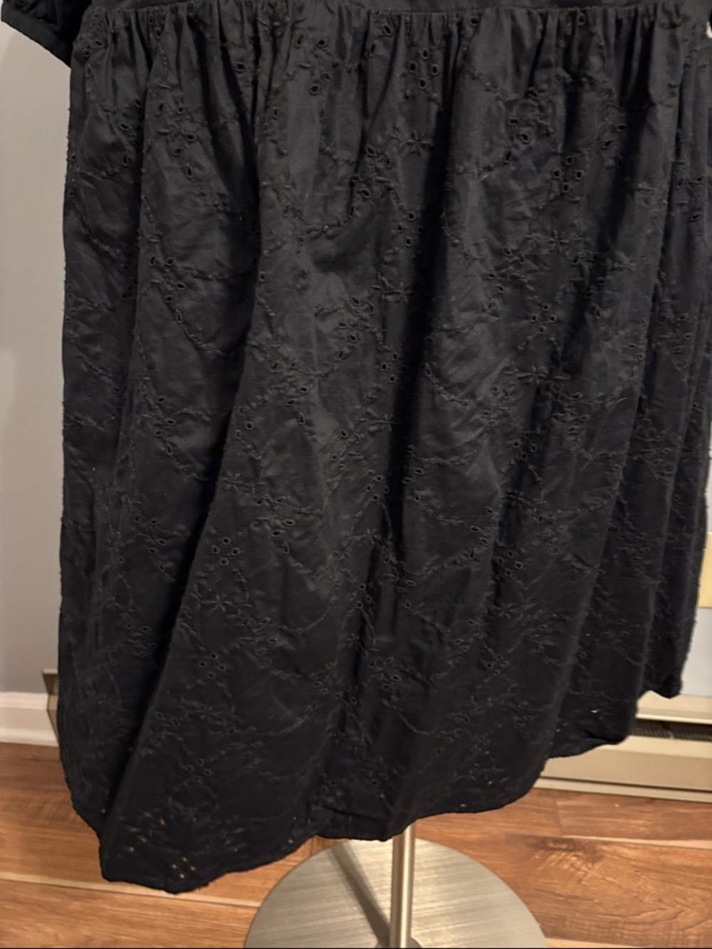 Old Navy Black Eyelet Midi Dress - Picture 3 of 6